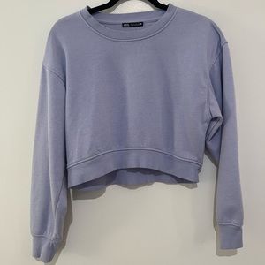 Zara Cropped Crewneck Sweatshirt Size Small